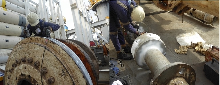 magnetic particle inspection on diverter housing